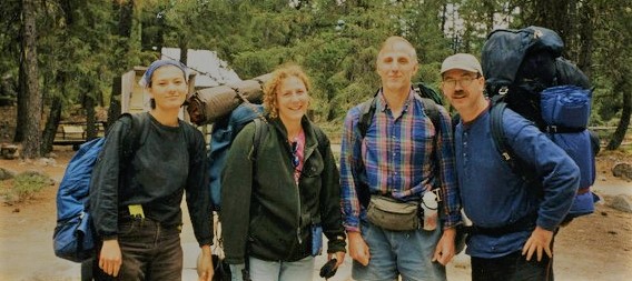 Victor Mair backpacking in Stehekin with family